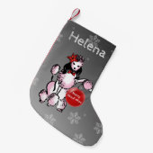 Lady Poodle zeigt Ihre Weihnachtswünsche! Kleiner Weihnachtsstrumpf (Vorderansicht (hängend))