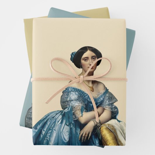 Lady-Portrait Geschenkpapier Set (Beispiel)