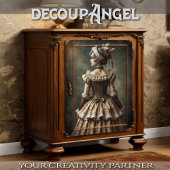 Lady-Portrait im antiken Zeitalter - Decoupage - Seidenpapier