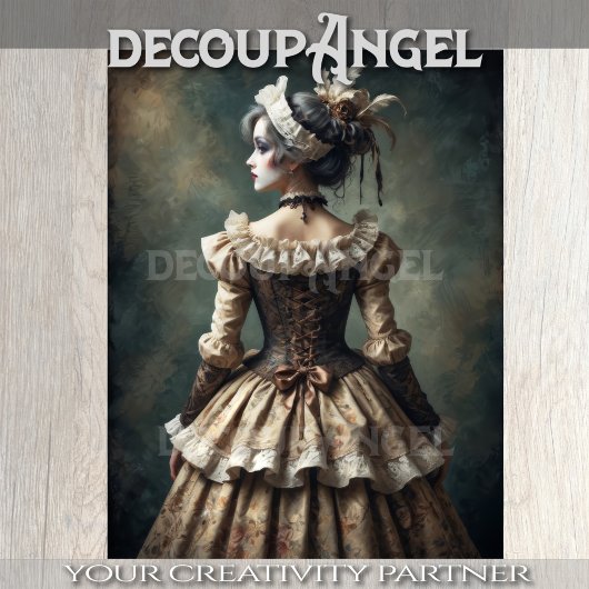 Lady-Portrait im antiken Zeitalter - Decoupage - Seidenpapier