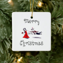 Lady Pulling Husband Funny Wedding