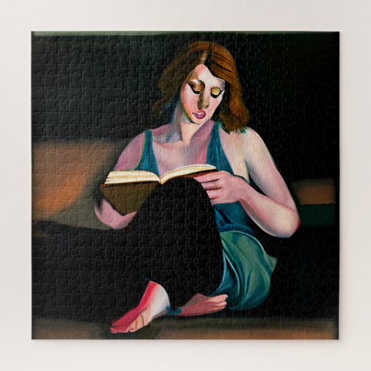 Lady Reading a Book Just Chilling Puzzle (Vertikal)