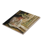 Lady Reading by Window Fliese (Seite)