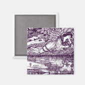 Lady Reading neben einem Teich Magnet (Vorderseite/Rückseite)