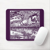 Lady Reading neben einem Teich Mousepad (Mit Mouse)