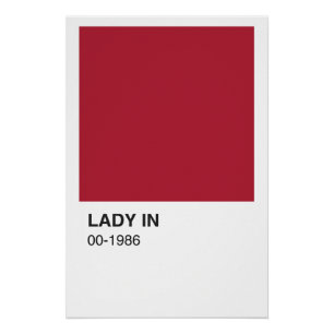 Lady Red Color Song - Weiße Grenze Poster
