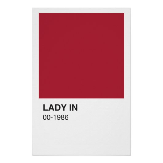 Lady Red Color Song - Weiße Grenze Poster (Vorderseite)