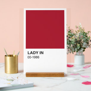 Lady Red Color Song - weißer Hintergrund Acrylschild