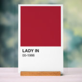 Lady Red Color Song - weißer Hintergrund Acrylschild (Neutral)