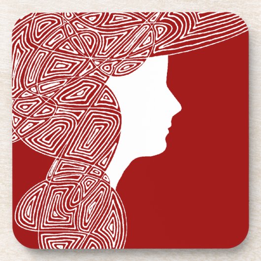 Lady Red Getränkeuntersetzer (Vorderseite)