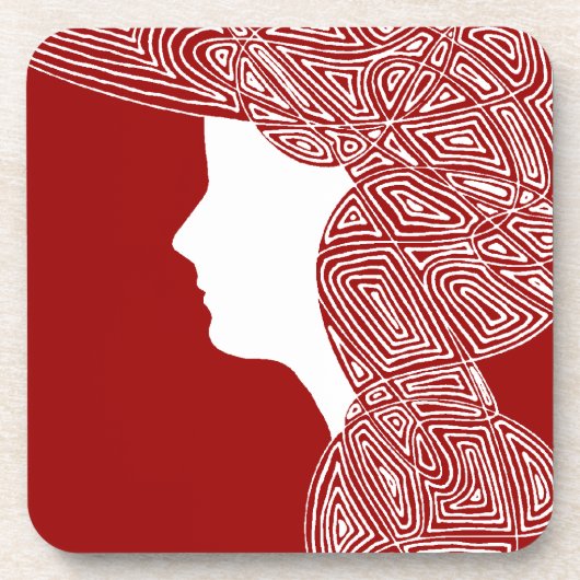 Lady Red Getränkeuntersetzer (Vorderseite)