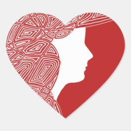 Lady Red Heart Stickers