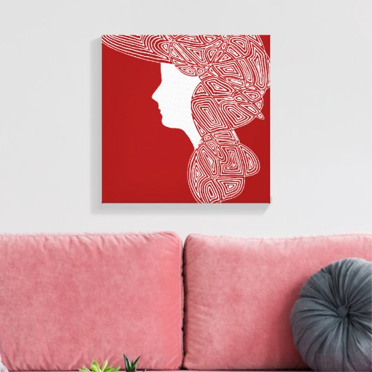 Lady Red Leinwanddruck (Insitu (Wohnzimmer))