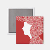 Lady Red Magnet (Vorderseite/Rückseite)