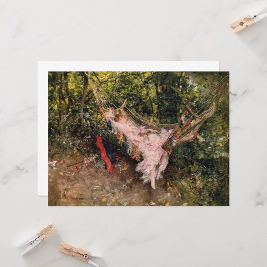 Lady Resting in a Hammock (von Giovanni Boldini) Karte (Vorderseite/Rückseite Beispiel)