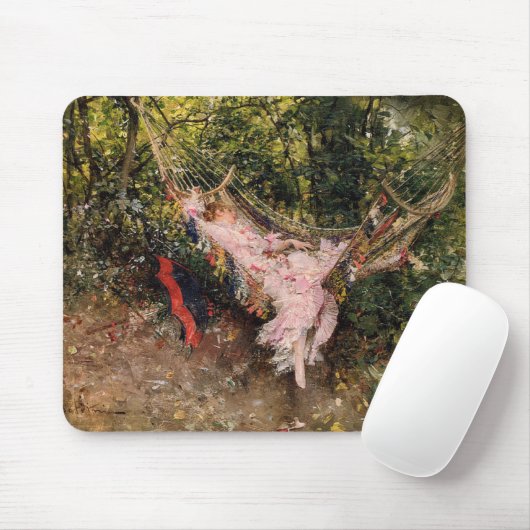 Lady Resting in a Hammock (von Giovanni Boldini) Mousepad (Mit Mouse)