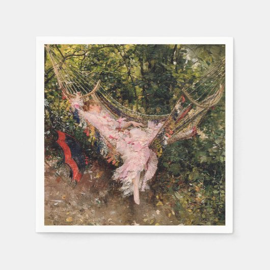 Lady Resting in a Hammock (von Giovanni Boldini) Serviette (Vorderseite)