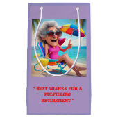 " LADY RETIRED AM STRAND " KLEINE GESCHENKTÜTE (Vorderseite)