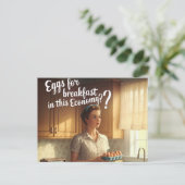 Lady Retro Kücheneier zum Frühstück Postkarte (Stehend Vorderseite)