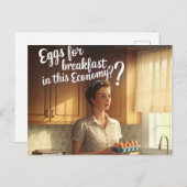 Lady Retro Kücheneier zum Frühstück Postkarte (Vorne/Hinten)