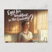 Lady Retro Kücheneier zum Frühstück Postkarte (Vorderseite)