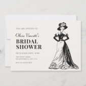 Lady Retro Vintages elegantes Brautparty Einladung (Vorderseite)