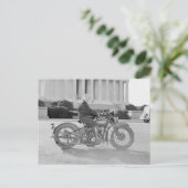 Lady Riding Motorcycle, 1937 Postkarte (Stehend Vorderseite)