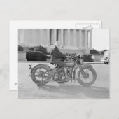 Lady Riding Motorcycle, 1937 Postkarte (Vorne/Hinten)