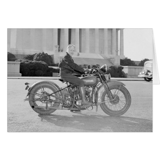 Lady Riding Motorrad, 1937 (Vorderseite (Horizontal))