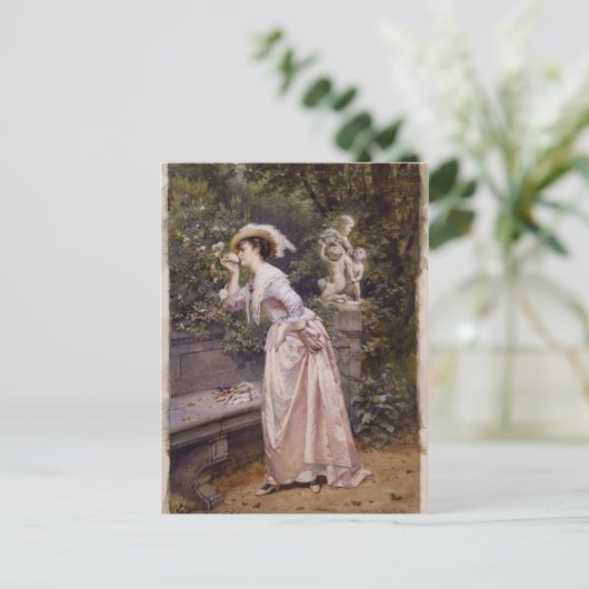 Lady Riechende Rose Postkarte (Stehend Vorderseite)