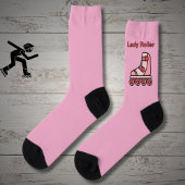 Lady Roller, rosa Inline-Skate auf rosa Socken