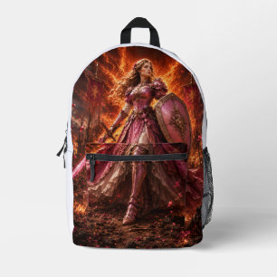 Lady Rosaline Fantasy-Kriegerin Fantasy Bedruckter Rucksack