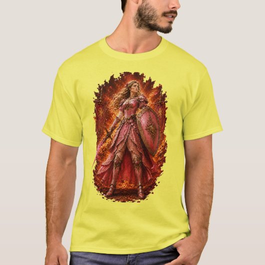 Lady Rosaline Radiant Fantasy Warrior T-Shirt (Vorderseite)
