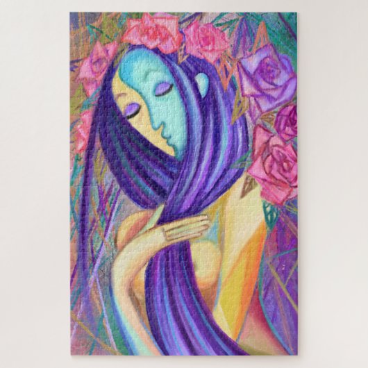 Lady Rose - Modern Style - Originelle Malerei Puzzle (Vertikal)
