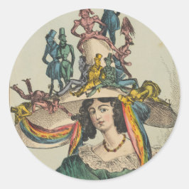 Lady - Round Stickers for Stationery