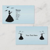 Lady Ruffled Dress Extravagant Docks in Black Silh Visitenkarte (Vorne/Hinten)