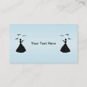 Lady Ruffled Dress Extravagant Docks in Black Silh Visitenkarte (Rückseite)