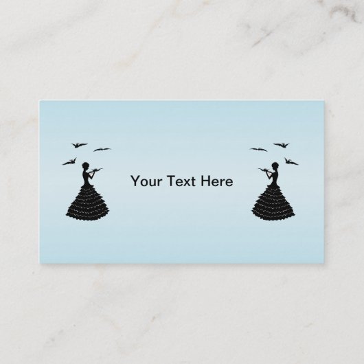 Lady Ruffled Dress Extravagant Docks in Black Silh Visitenkarte (Rückseite)