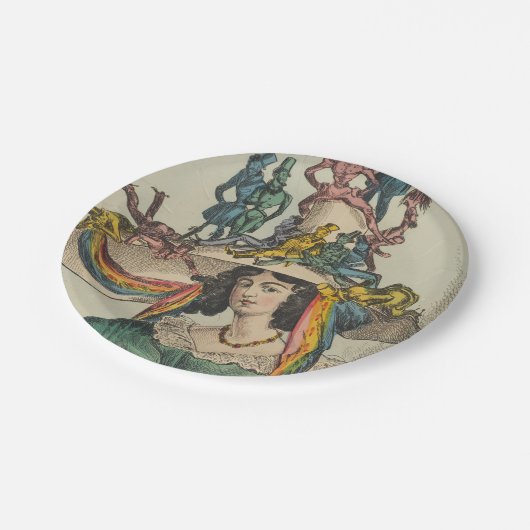 Lady - Rundpapier-Teller Pappteller (Schrägansicht)