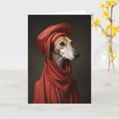 Lady Saluki Dog Karte (Gelbe Blume)