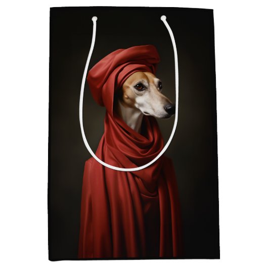 Lady Saluki Dog Mittlere Geschenktüte (Vorderseite)
