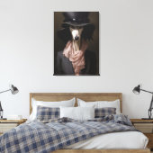 Lady Saluki Top Hat Leinwanddruck (Insitu (Schlafzimmer))