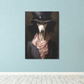 Lady Saluki Top Hat Leinwanddruck (Insitu (Holzboden))