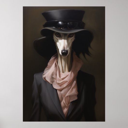 Lady Saluki Top Hat Poster (Vorne)