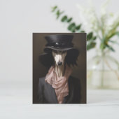 Lady Saluki Top Hat Postkarte (Stehend Vorderseite)