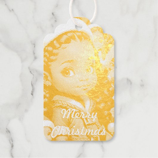 Lady Santa Foil Gift Tag Geschenkanhänger (Vorderseite)