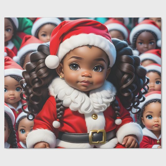 Lady Santas Wrapping Paper Geschenkpapier (Flach)