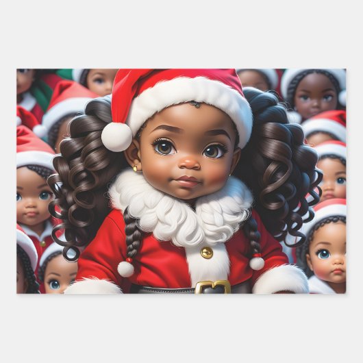 Lady Santas Wrapping Sheets (3) Geschenkpapier Set (Vorderseite 2)