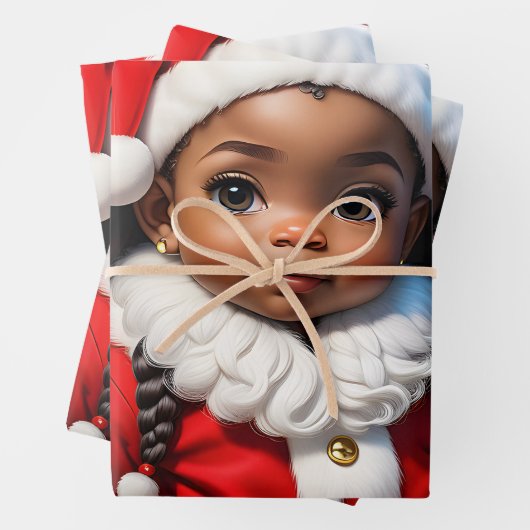 Lady Santas Wrapping Sheets (3) Geschenkpapier Set (Beispiel)