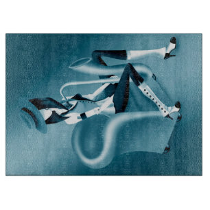 Lady Saxophone - Jazz-Inspiriert Glass Chopping Bo Schneidebrett